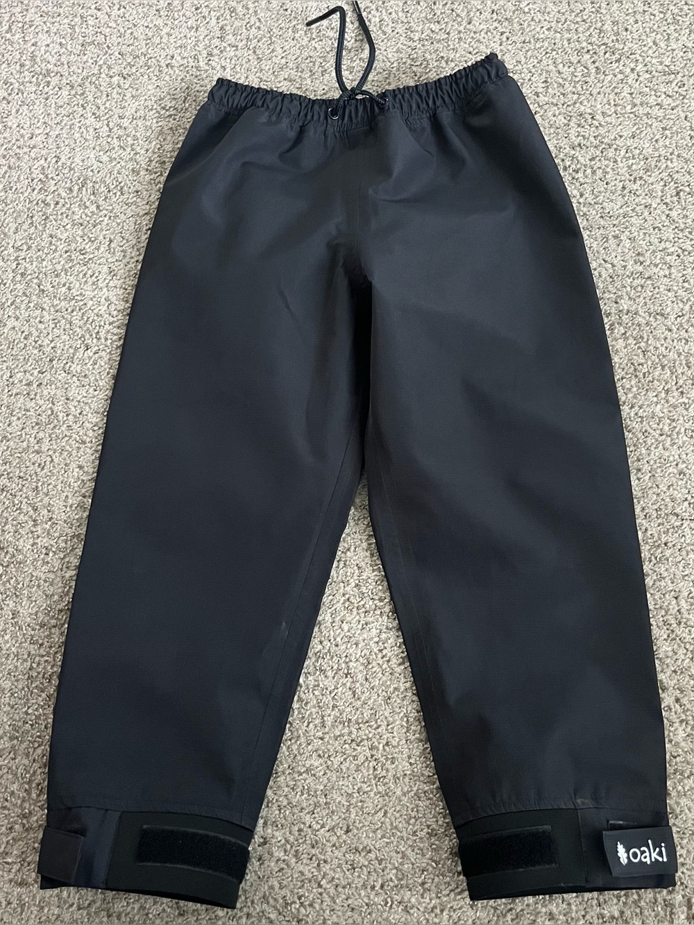 OAKI Kids Black Waterproof Rain Pants Size 6/7